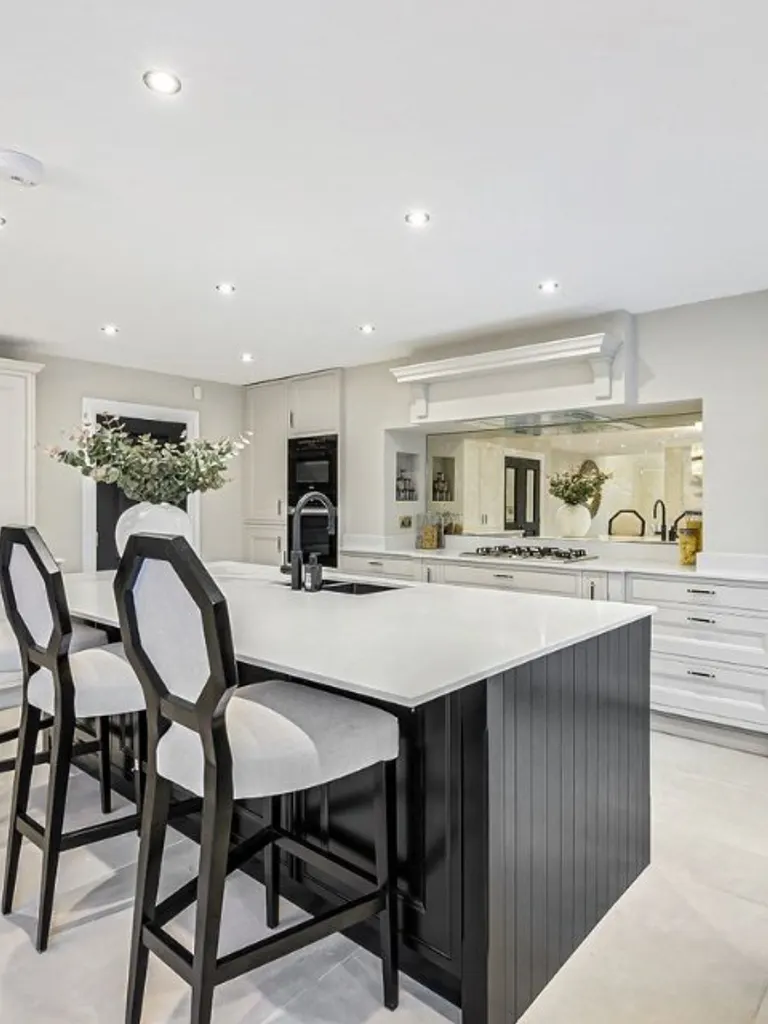 Bright open kitchen with island seating