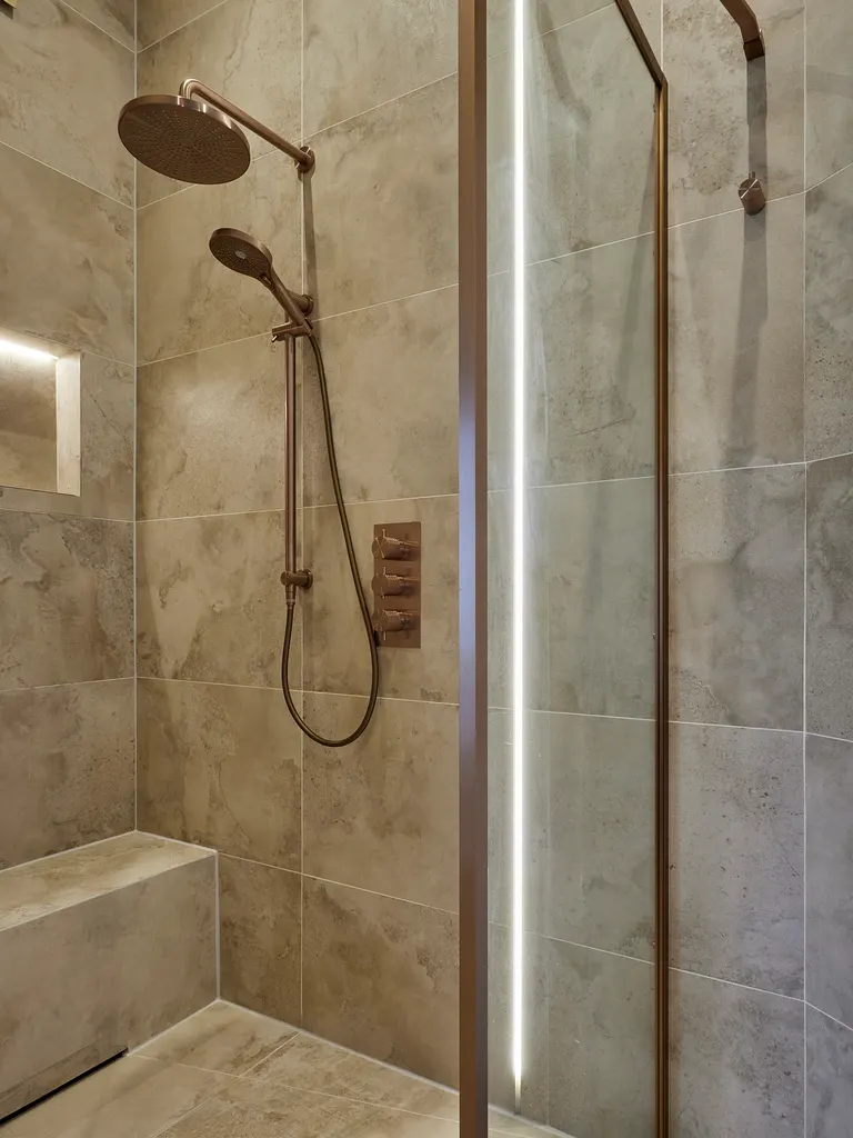 Bathroom sauna shower by Mia James